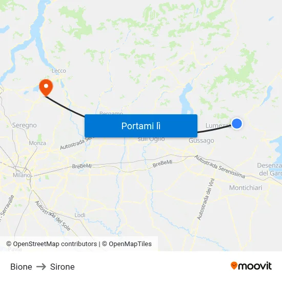 Bione to Sirone map