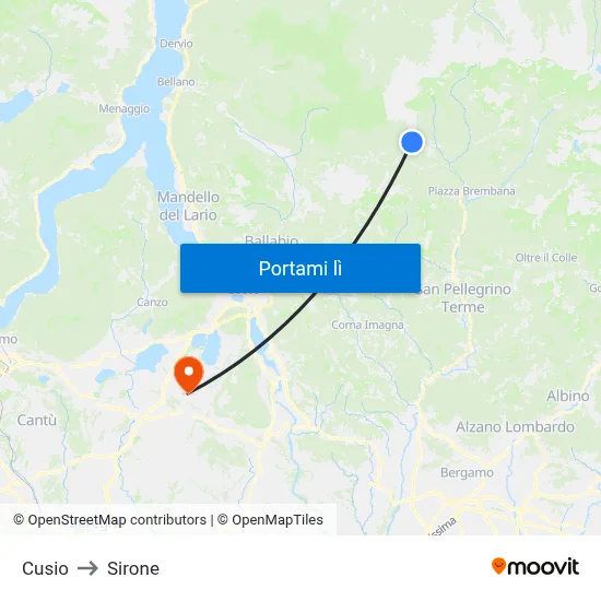 Cusio to Sirone map