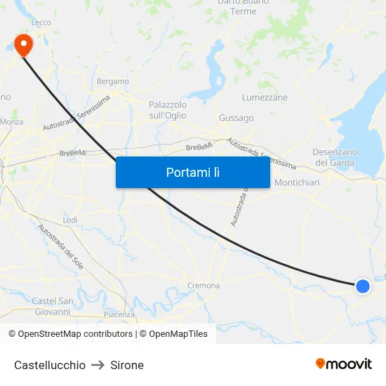 Castellucchio to Sirone map