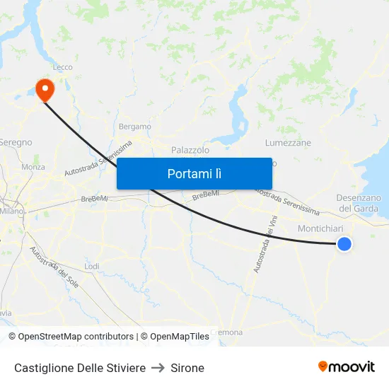 Castiglione Delle Stiviere to Sirone map