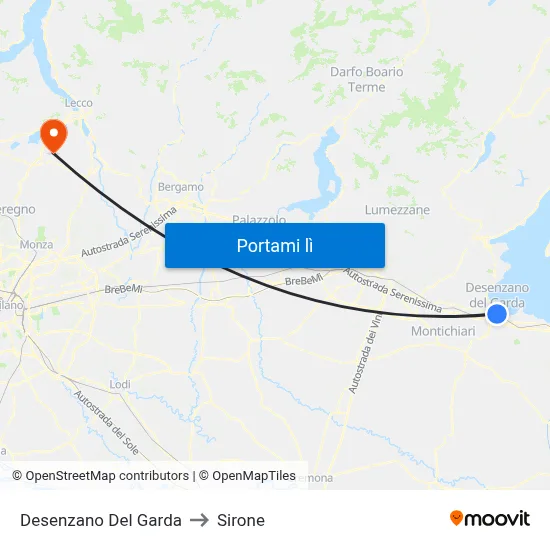 Desenzano Del Garda to Sirone map