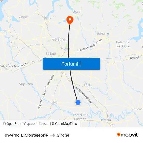 Inverno E Monteleone to Sirone map