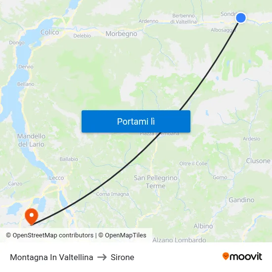 Montagna In Valtellina to Sirone map