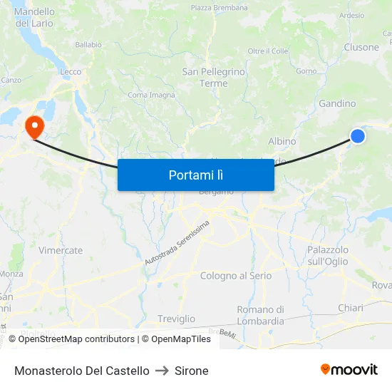 Monasterolo Del Castello to Sirone map