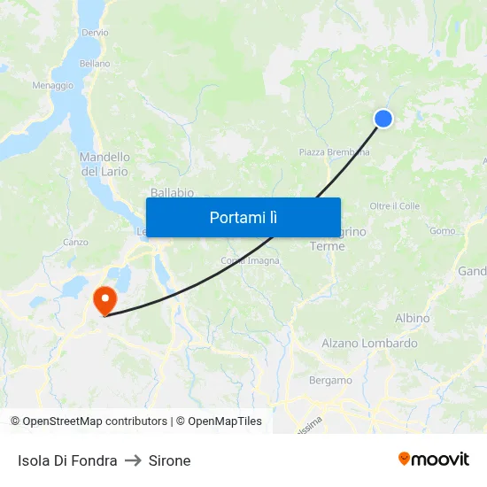 Isola Di Fondra to Sirone map
