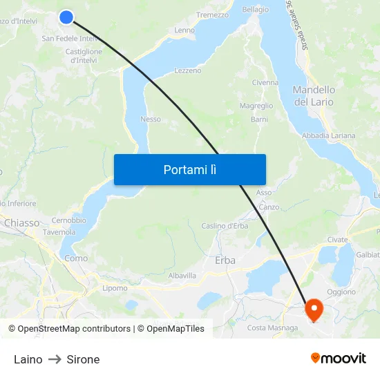 Laino to Sirone map