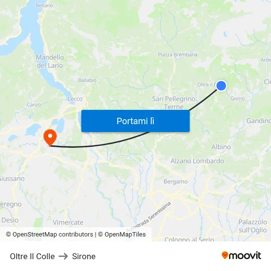 Oltre Il Colle to Sirone map