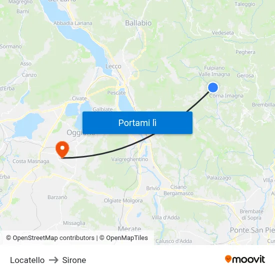 Locatello to Sirone map