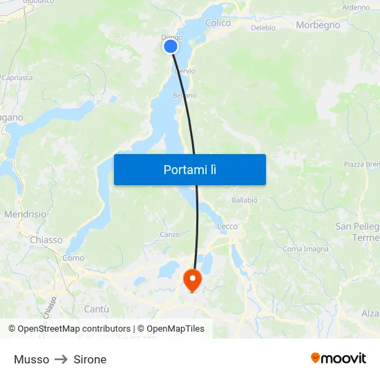 Musso to Sirone map