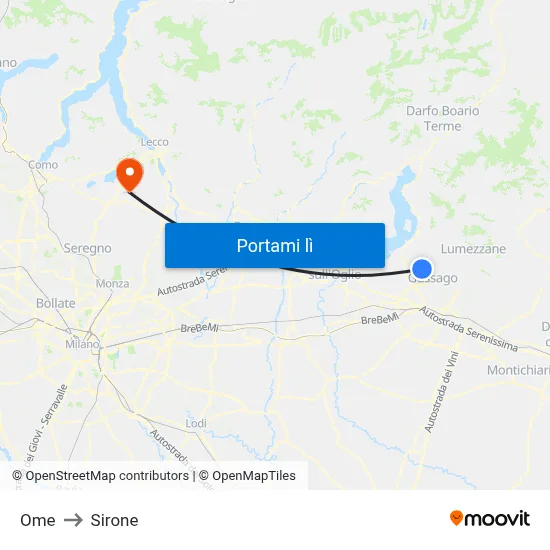 Ome to Sirone map