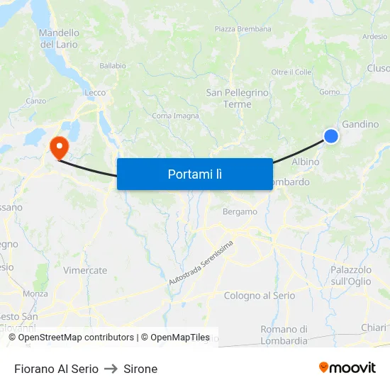 Fiorano Al Serio to Sirone map