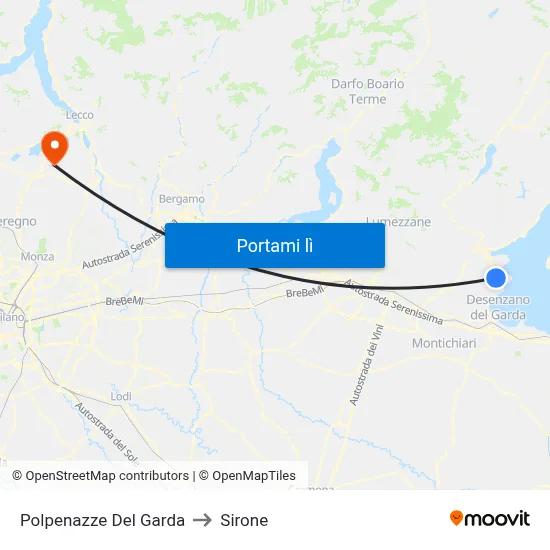 Polpenazze Del Garda to Sirone map
