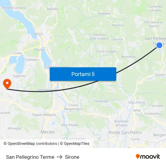 San Pellegrino Terme to Sirone map