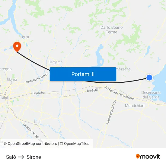 Salò to Sirone map
