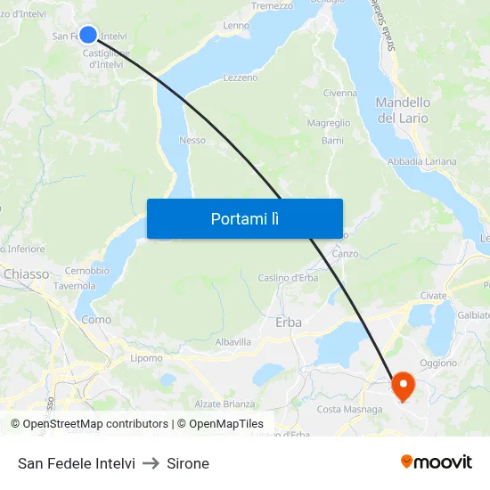 San Fedele Intelvi to Sirone map