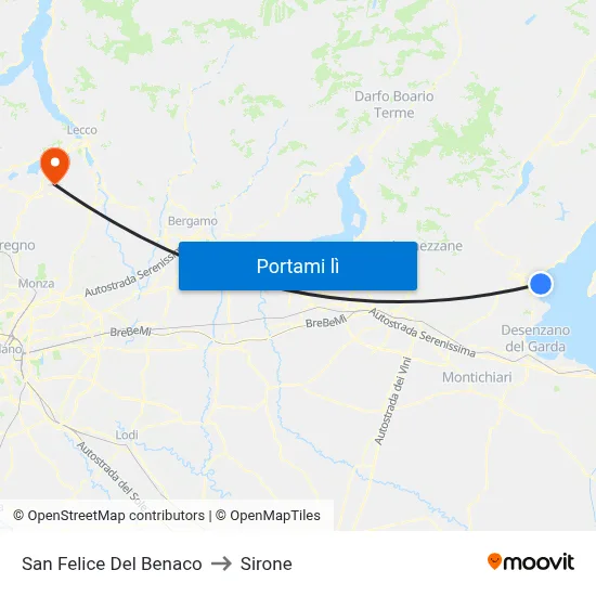 San Felice Del Benaco to Sirone map