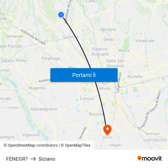 FENEGR? to Siziano map