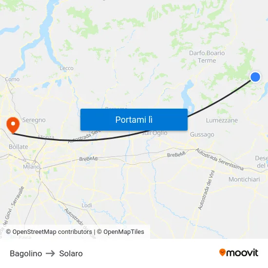 Bagolino to Solaro map