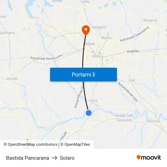 Bastida Pancarana to Solaro map