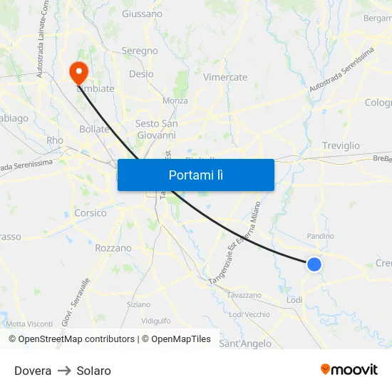 Dovera to Solaro map