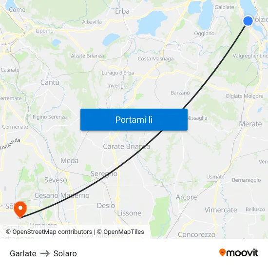 Garlate to Solaro map