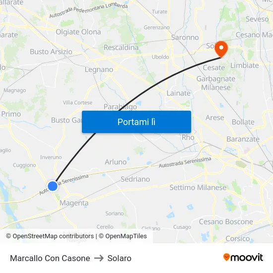 Marcallo Con Casone to Solaro map