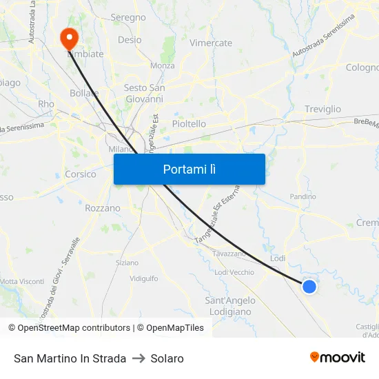 San Martino In Strada to Solaro map