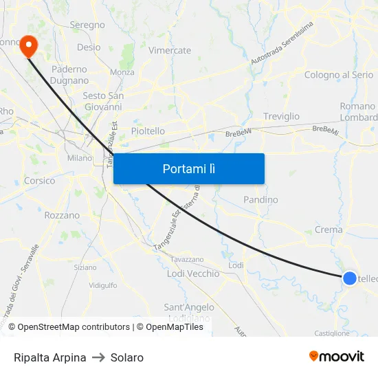 Ripalta Arpina to Solaro map