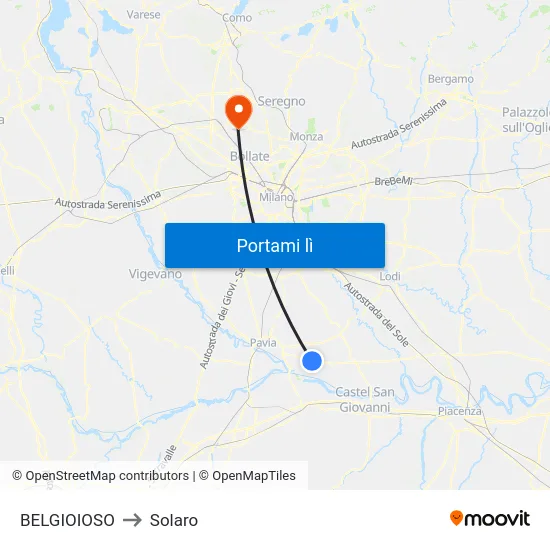 BELGIOIOSO to Solaro map