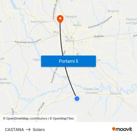 CASTANA to Solaro map
