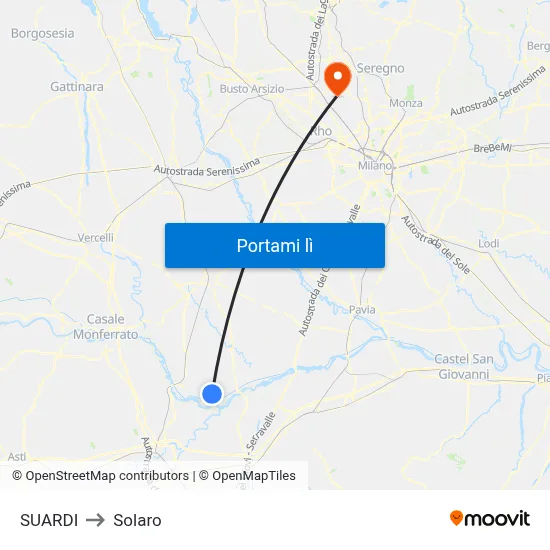 SUARDI to Solaro map