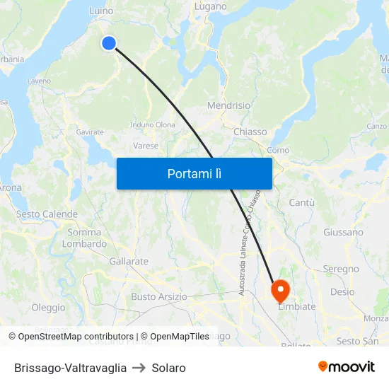 Brissago-Valtravaglia to Solaro map