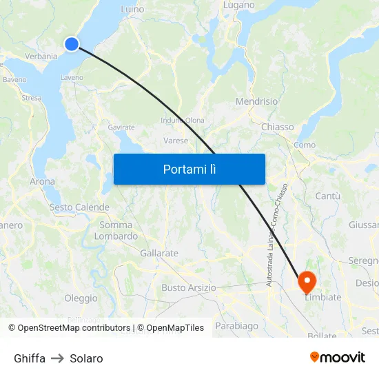 Ghiffa to Solaro map