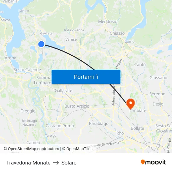 Travedona-Monate to Solaro map