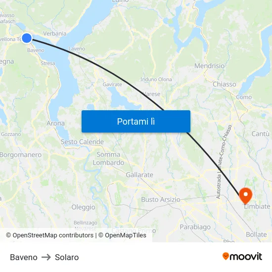 Baveno to Solaro map