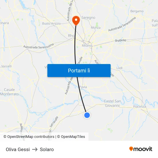 Oliva Gessi to Solaro map
