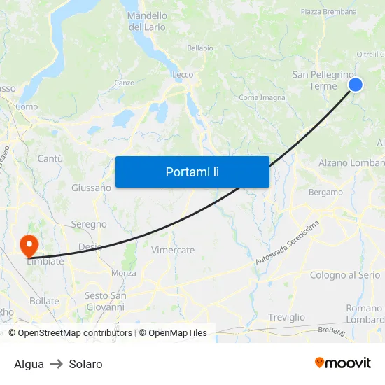 Algua to Solaro map