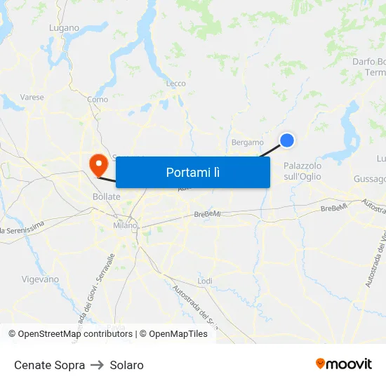 Cenate Sopra to Solaro map