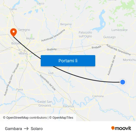 Gambara to Solaro map
