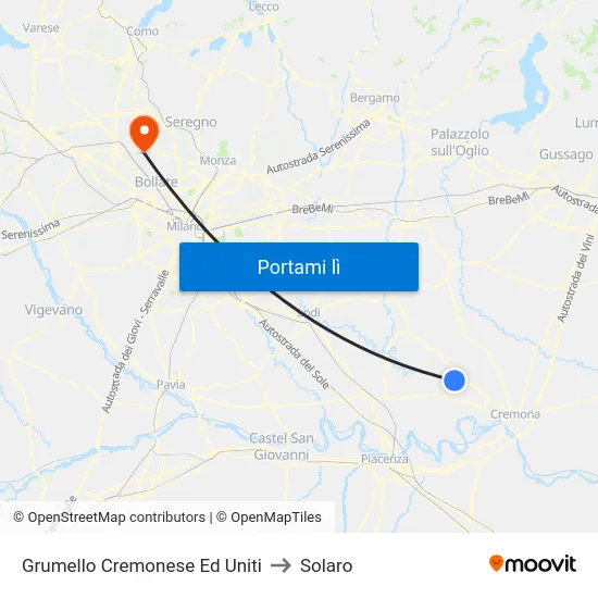 Grumello Cremonese Ed Uniti to Solaro map