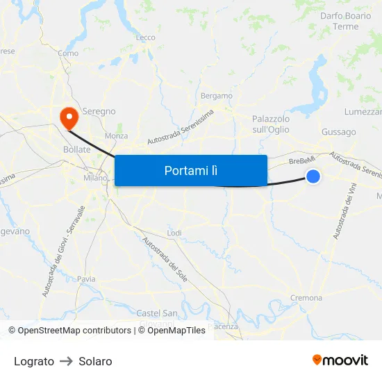 Lograto to Solaro map
