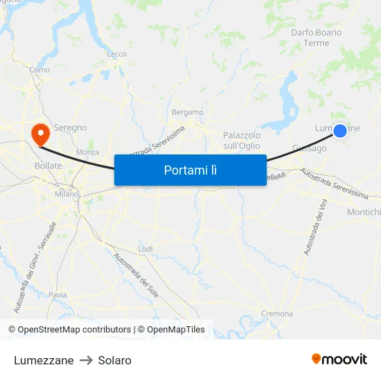 Lumezzane to Solaro map