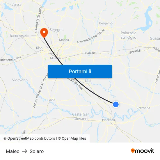 Maleo to Solaro map