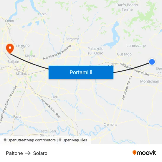 Paitone to Solaro map