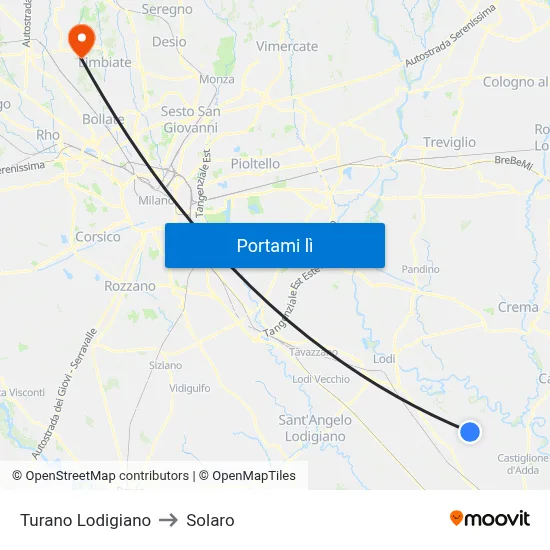 Turano Lodigiano to Solaro map