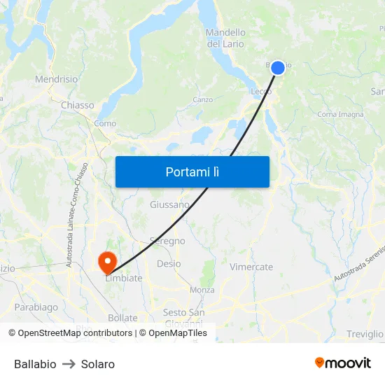 Ballabio to Solaro map