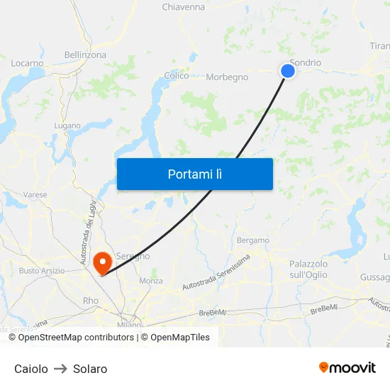 Caiolo to Solaro map