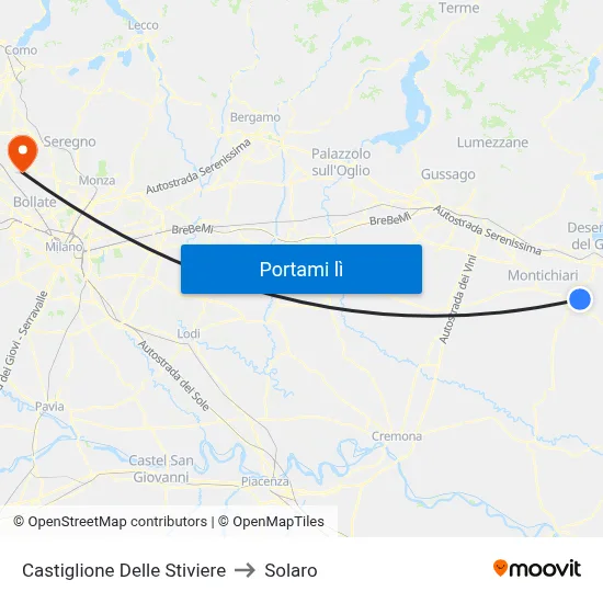 Castiglione Delle Stiviere to Solaro map