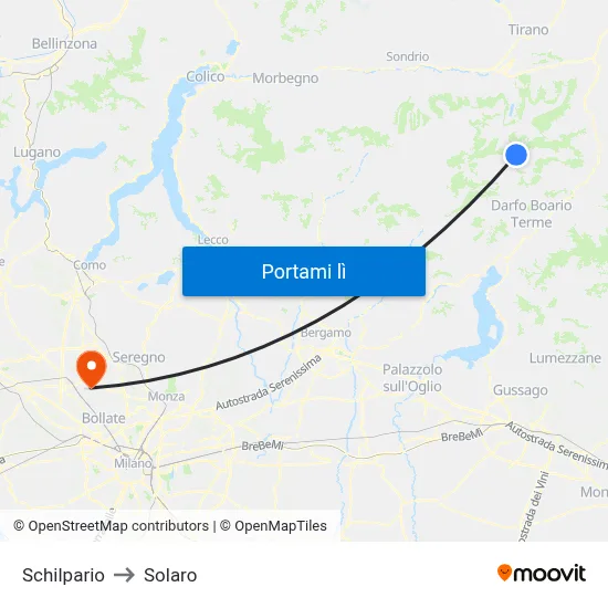 Schilpario to Solaro map