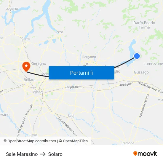 Sale Marasino to Solaro map